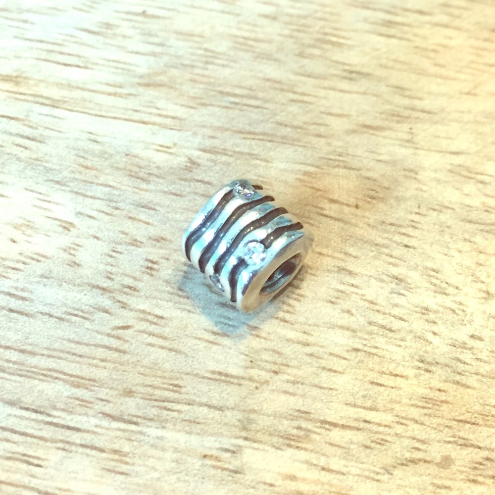 Pandora Silver Charm with Clear CZs